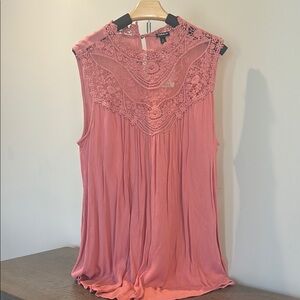 Torrid Pink Sleeveless Bib Collar Blouse